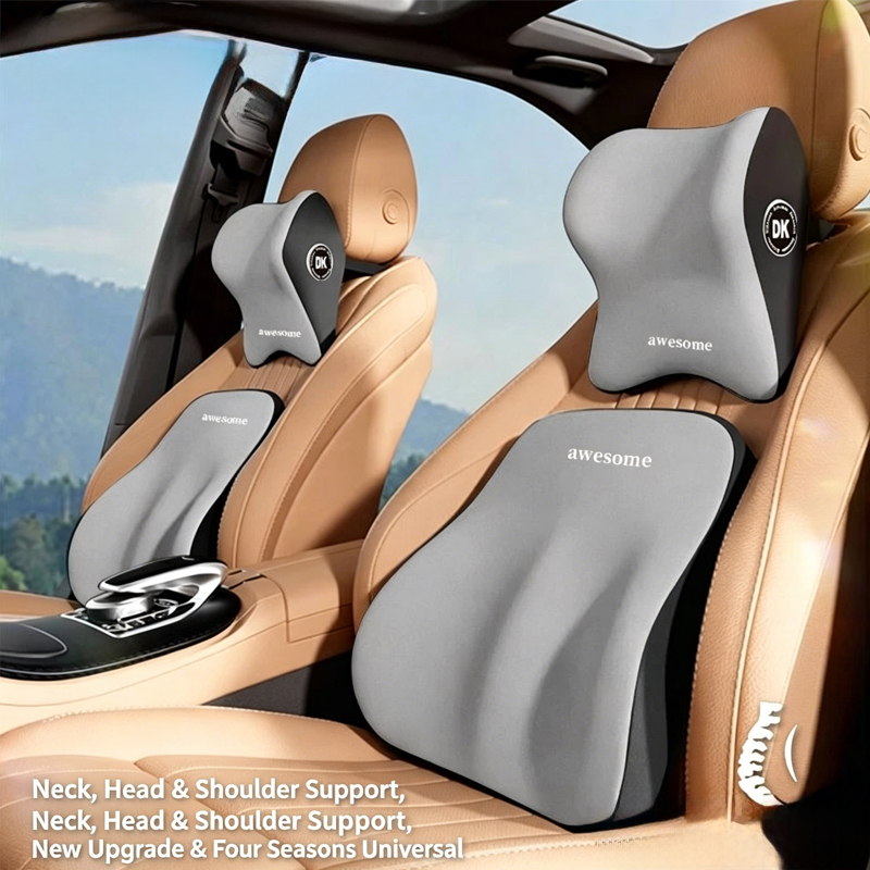 Car Seat Cushion Memory Foam - Juego de Almohada Cervical y Soporte