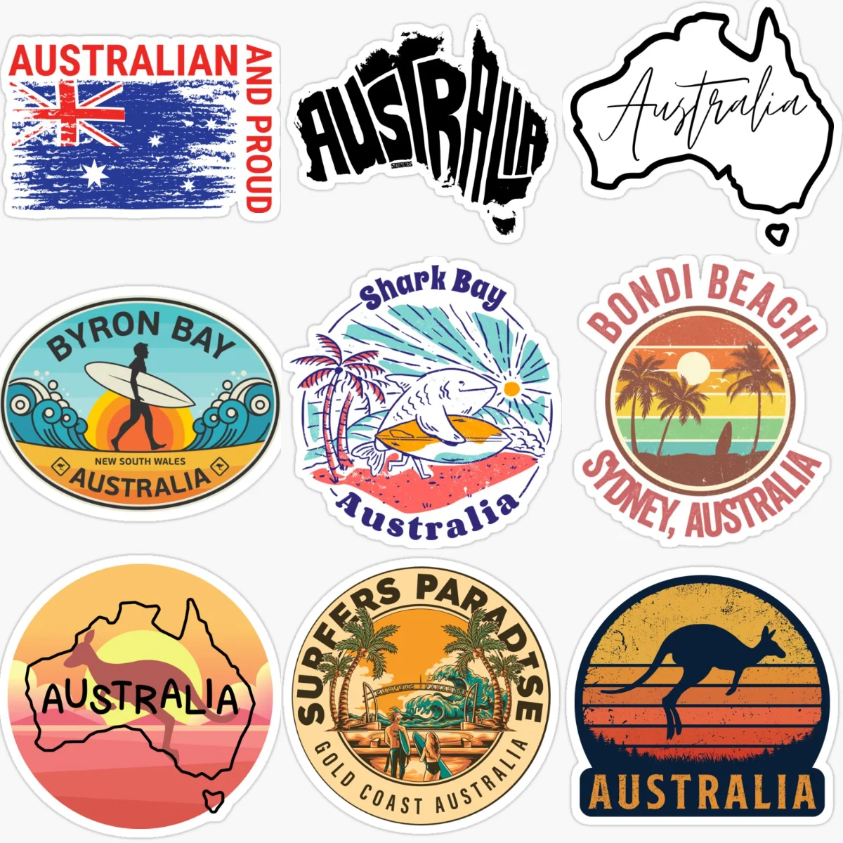 Car Accessories Australia - Pegatinas creativas de PVC con mapa