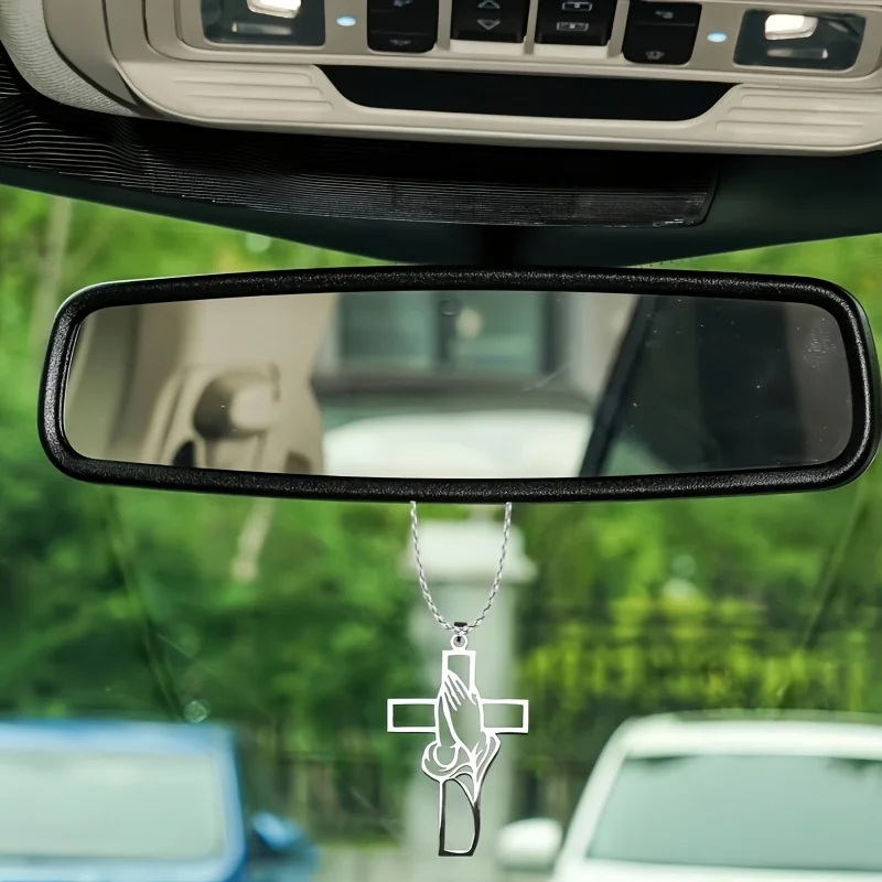 Colgante de Cruz con Manos en  - Car Accessories Mirror Hanging reseña y precio
