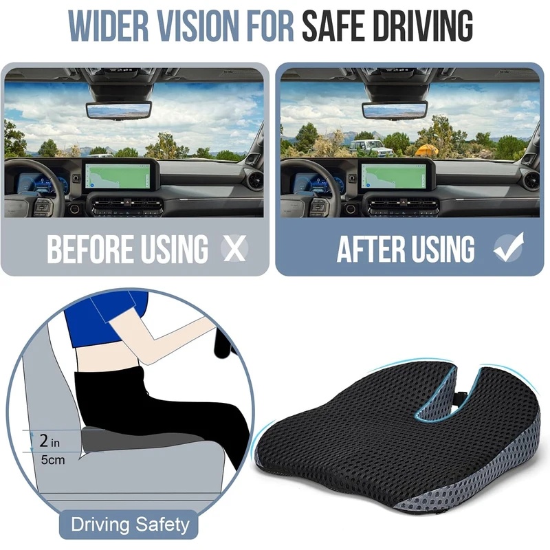 Cojín de espuma viscoelástica  - Car Seat Cushion Memory Foam reseña y precio